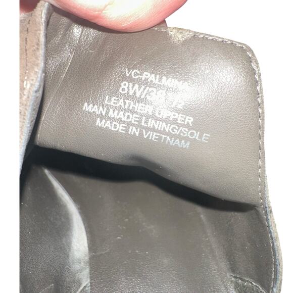 Vince Camuto Palmina Bootie Sz 8W Taupe Suede Cutout Low Heel Perforated Western - Picture 8 of 10